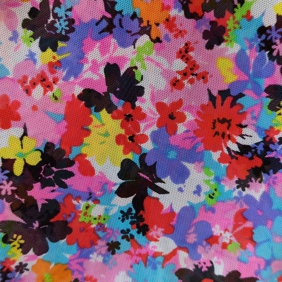 A Shore Fit Colorful Floral Mesh Sweetheart Neckline Padded Tankini Swim Top 12 - Picture 7 of 12